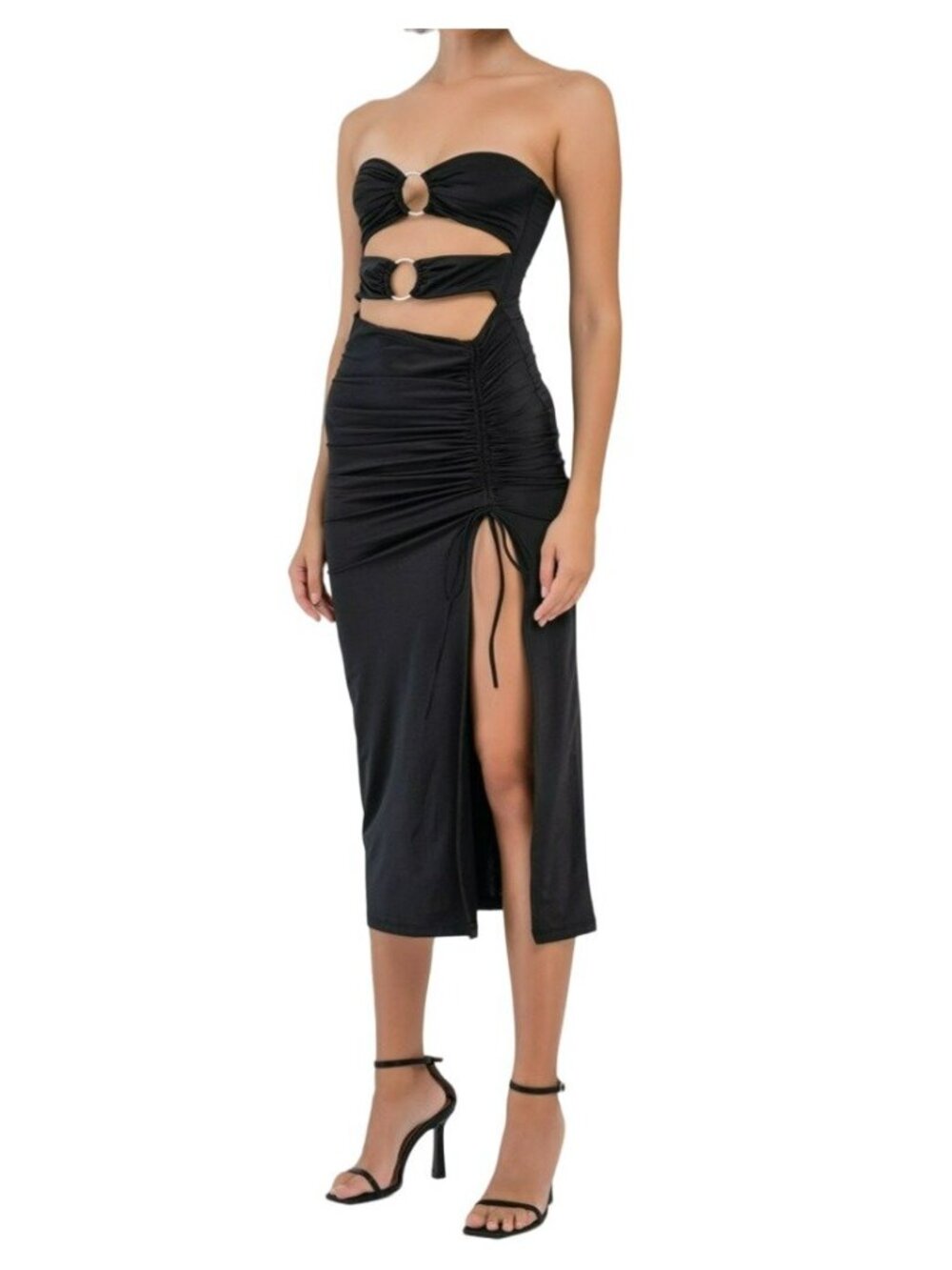 Kikiriki O-Ring Strapless Cutout Dress Black Size Small NWT - Picture 2 of 5